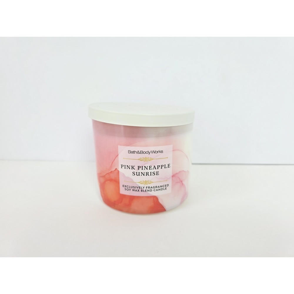 NEW Bath & Body Works Pink Pineapple Sunrise 3-Wick Candle 14 oz - Picture 1 of 2
